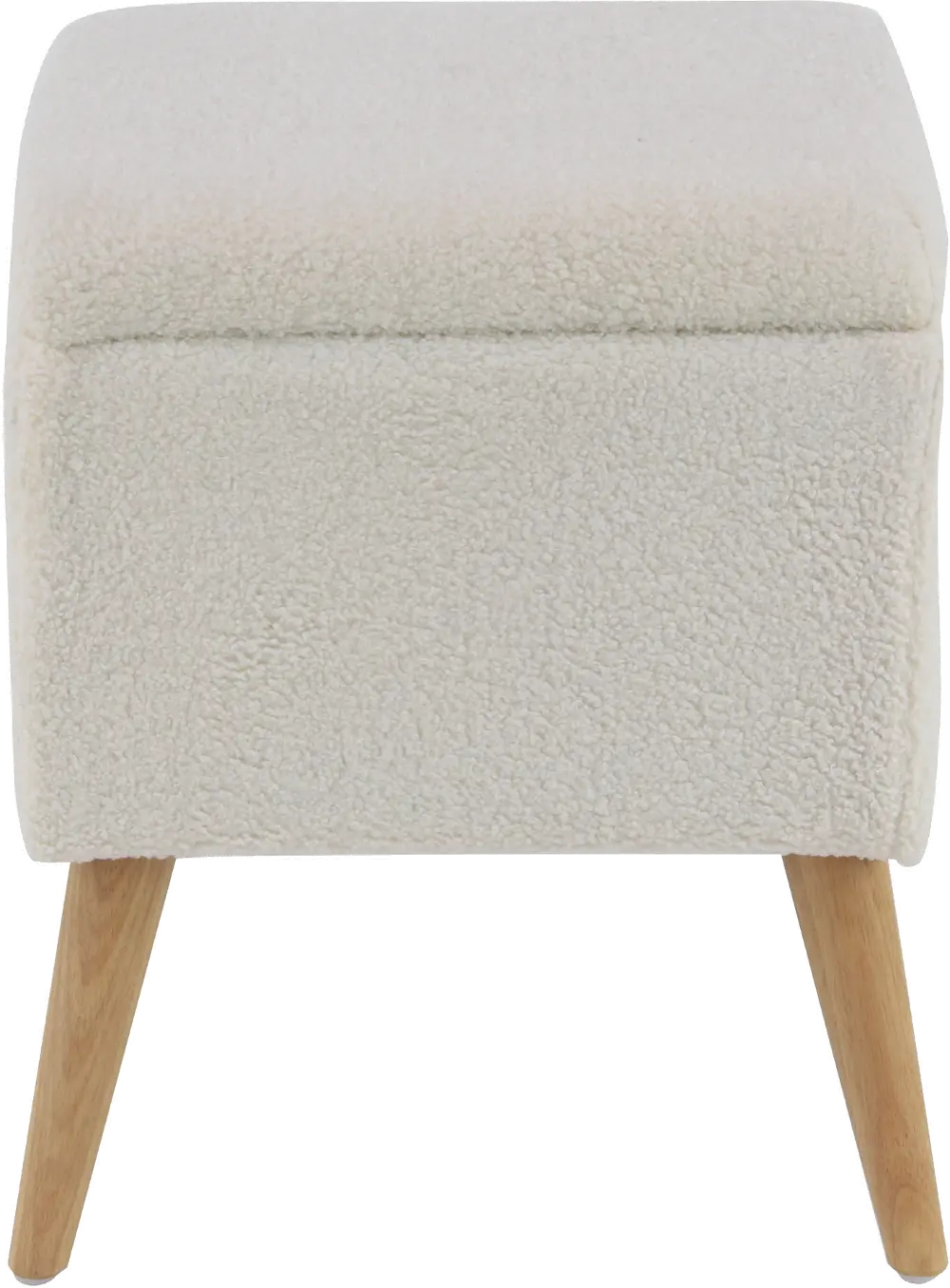 Gray Faux Fur Stool with Storage-1