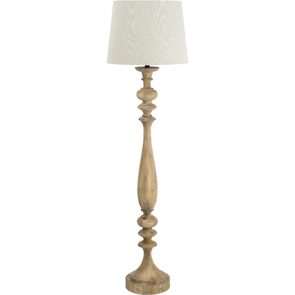 Magnolia Home Furniture Wood Floor Lamp with Natural Shade-1