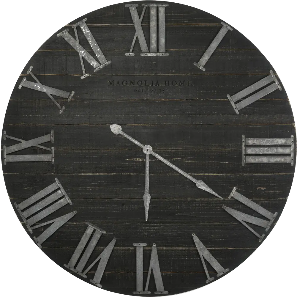 Magnolia Home Furniture Black Wooden Wall Clock-1