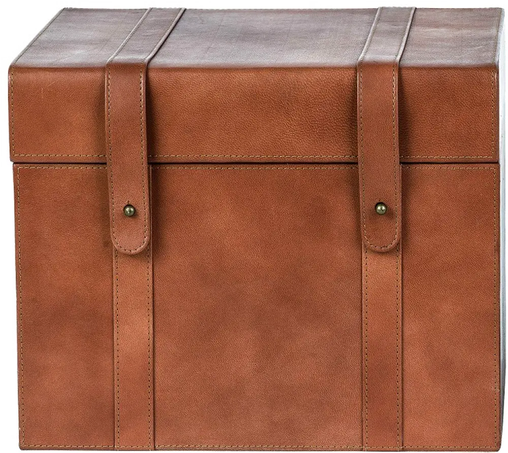 Magnolia Home Furniture 10 Inch Saddle Leather Recipe Box-1