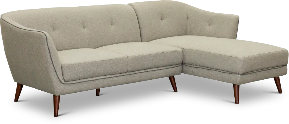 Light Gray Sectional Sofa with RAF Chaise - Avery-1