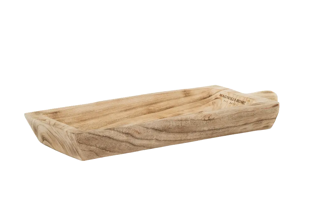 Magnolia Home Furniture Paulownia Wood Scoop Platter-1