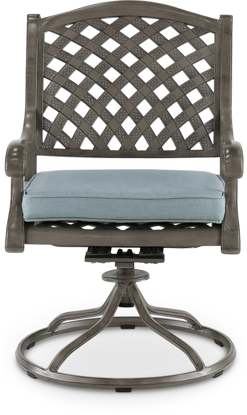 Gray Metal Swivel Rocking Patio Chair, Metal Swivel Rocker Patio Chairs