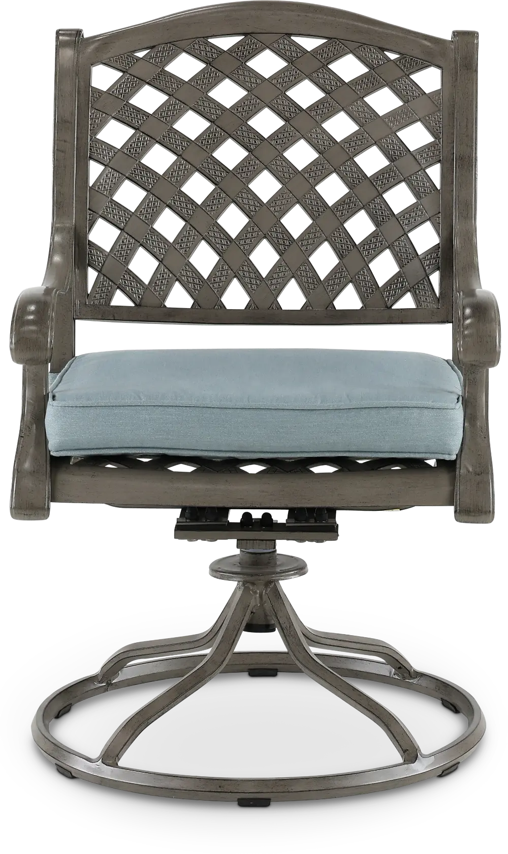 Macan Gray Metal Swivel Rocking Patio Chair-1