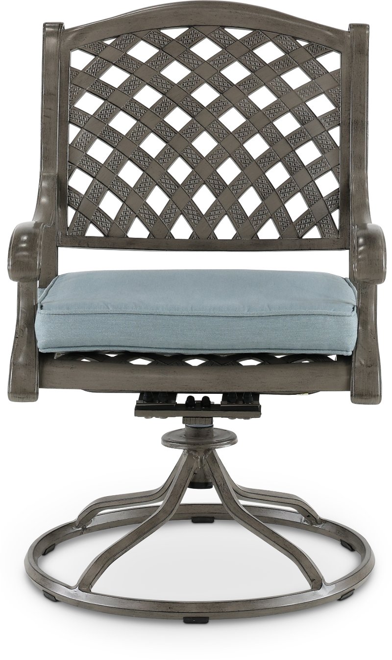 Macan Gray Metal Swivel Rocking Patio Chair