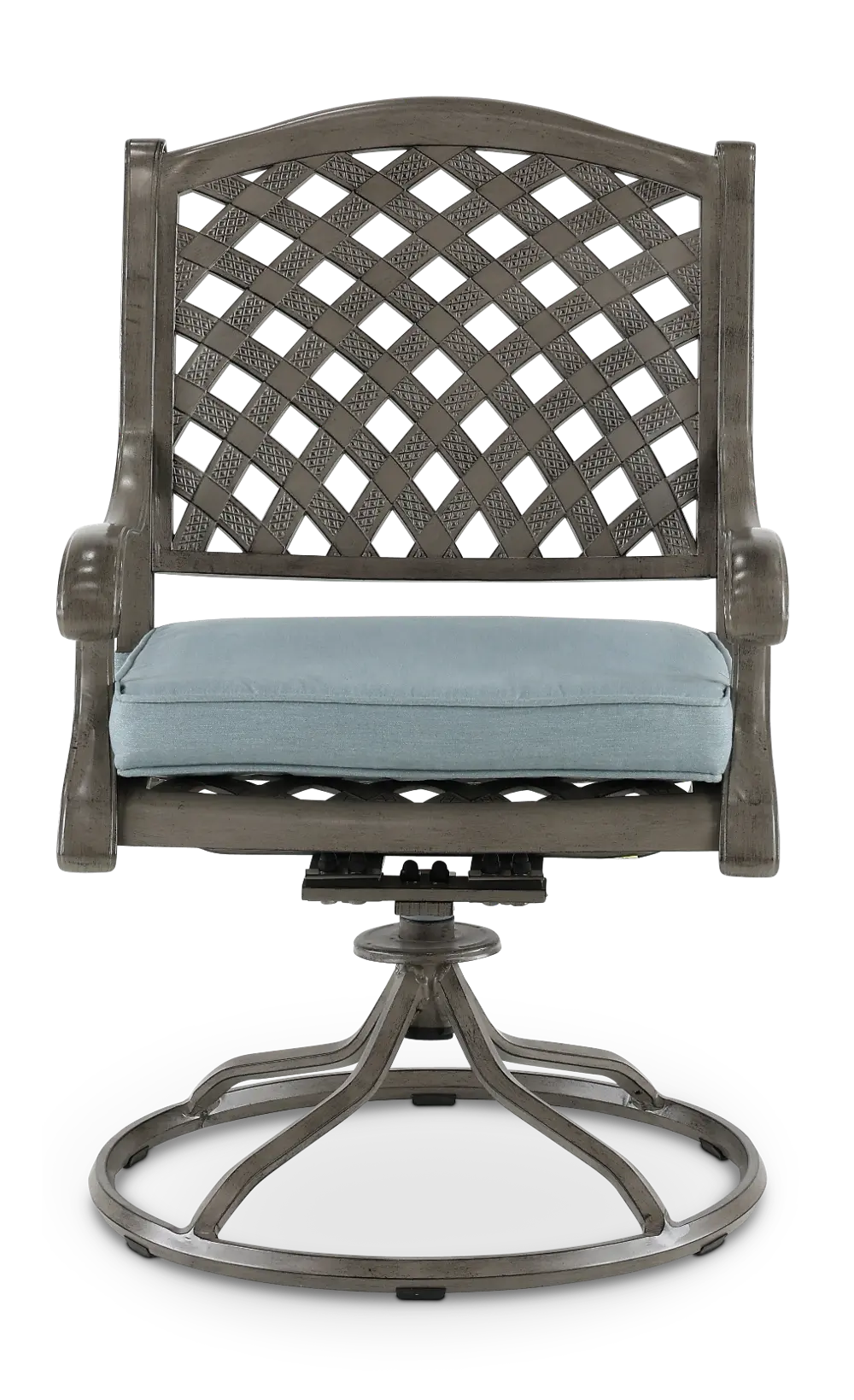 Macan Gray and Blue Swivel Rocking Patio Chair-1