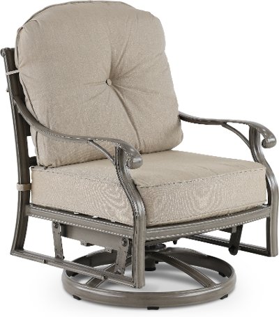 Gray Metal Swivel Rocking Patio Chair, Rocking Patio Furniture