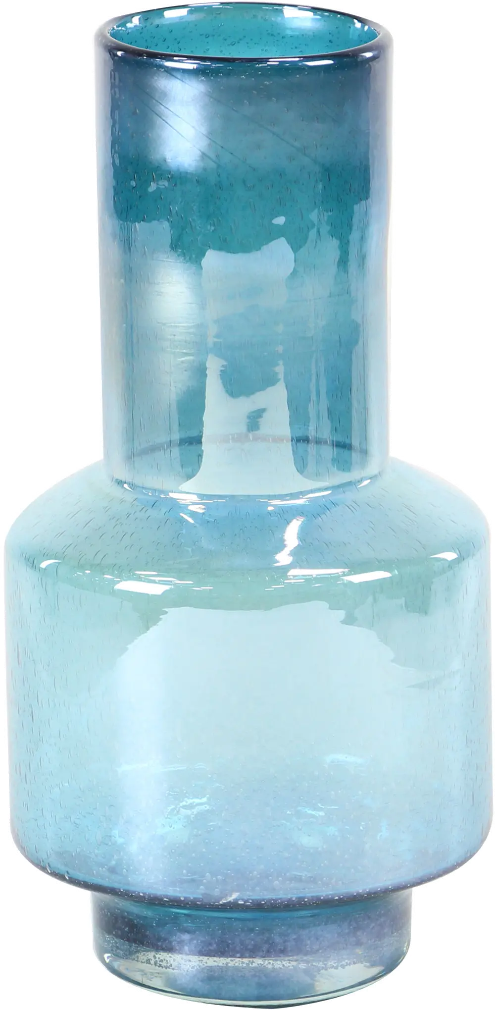 16 Inch Blue Glass Vase-1