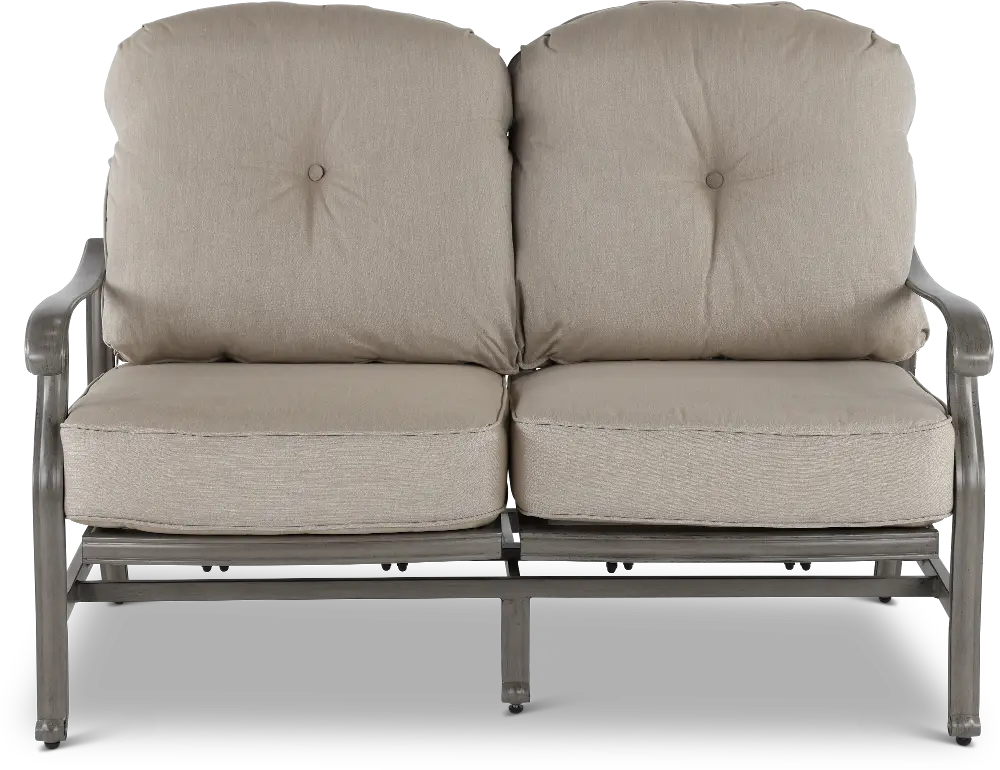 Macan Gray High Back Patio Motion Love Seat-1