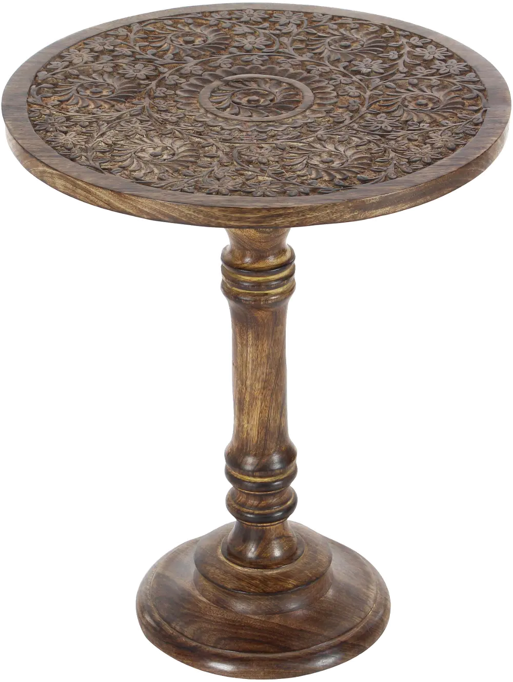 Wooden Carved Traditional Accent Table-1