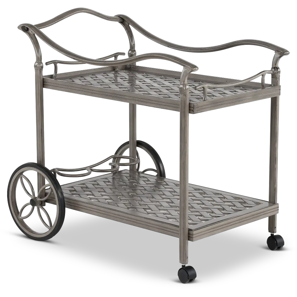 Macan Gray Metal Patio Tea Cart-1