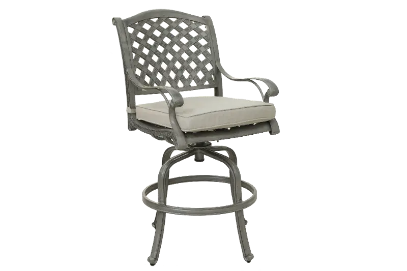 Macan Gray Swivel Counter Height Patio Stool