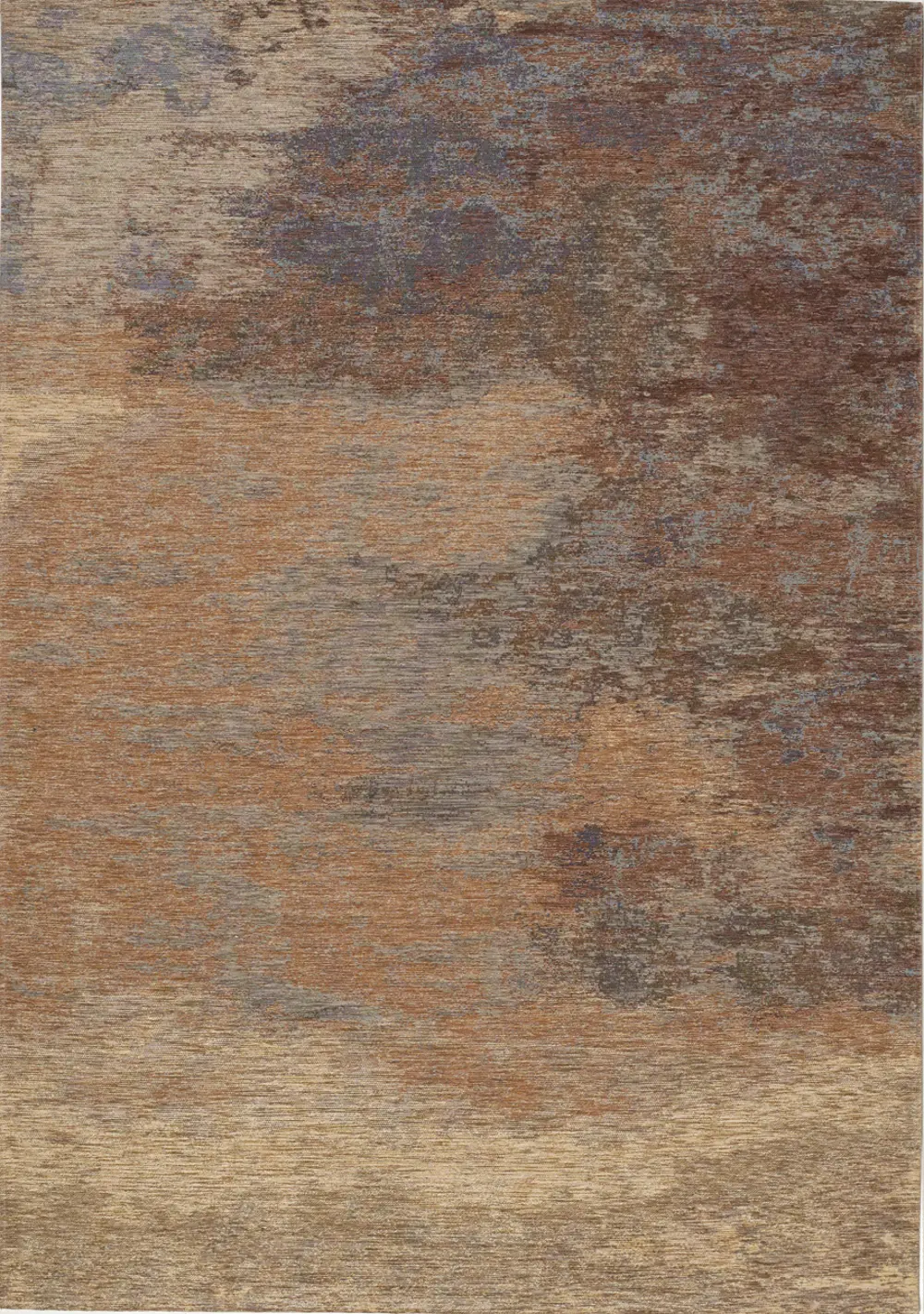 5 x 8 Medium Distressed Beige and Red Area Rug - Cathedral-1
