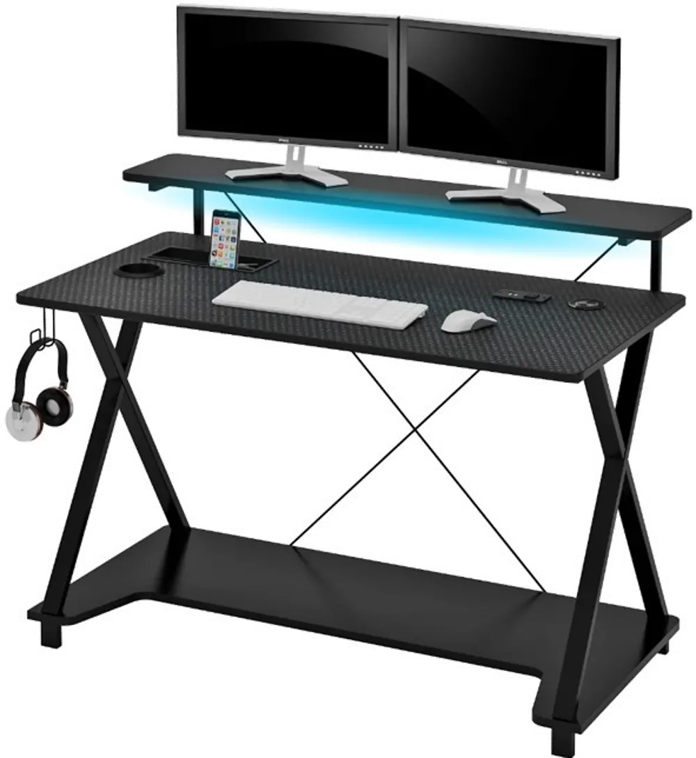 ZLD0001-448DU Black Gaming Desk - Z Line Series-1