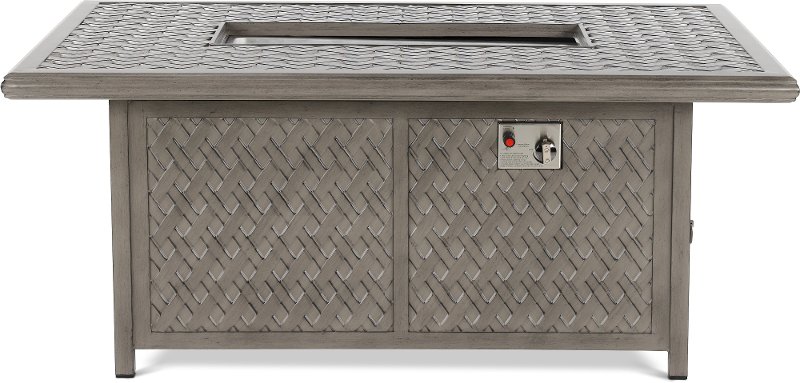 Gray Metal Cast Patio Fire Pit Table, Rc Willey Patio Furniture With Fire Pit