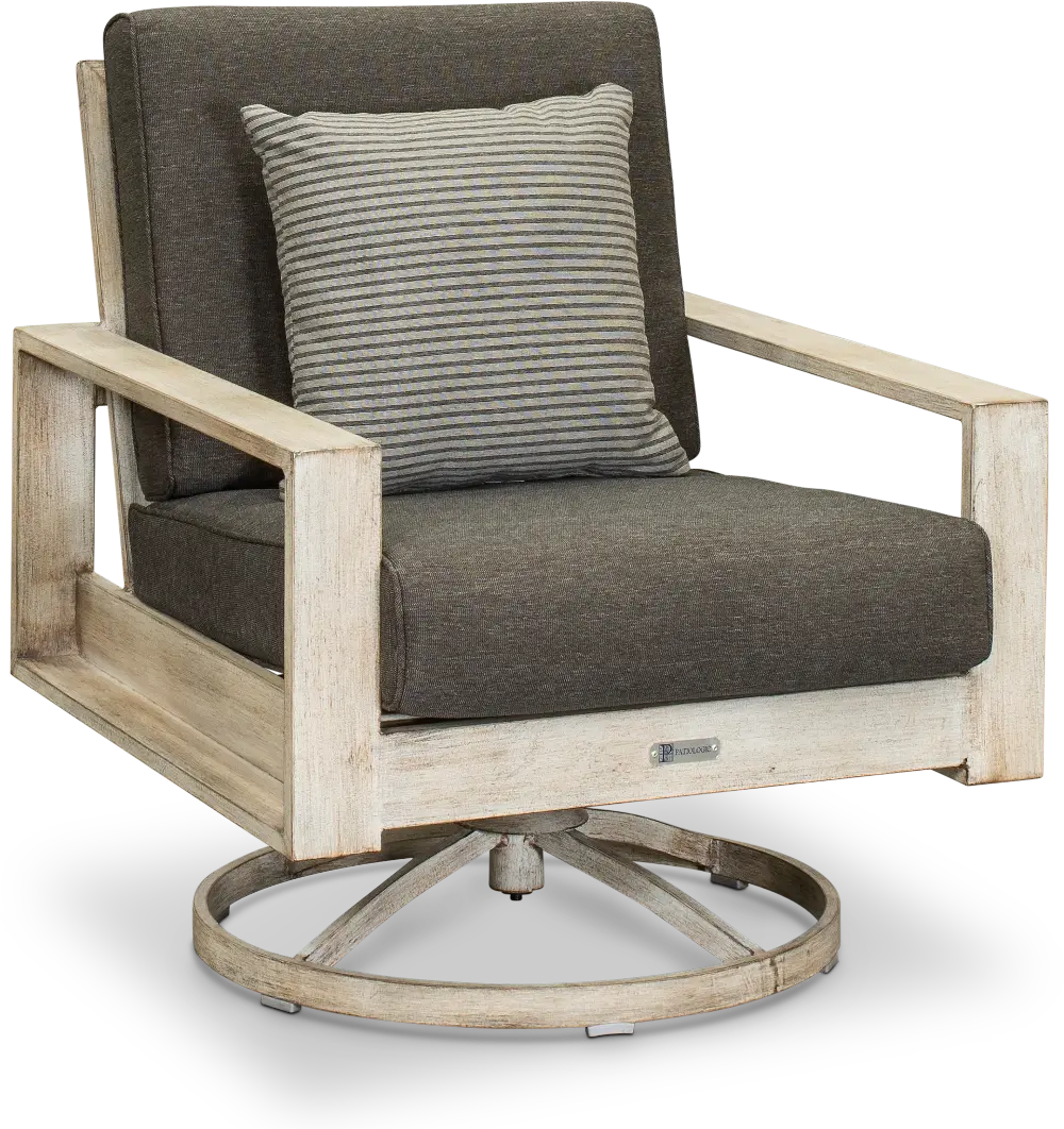 White Birch Patio Swivel Chair - Frisco-1