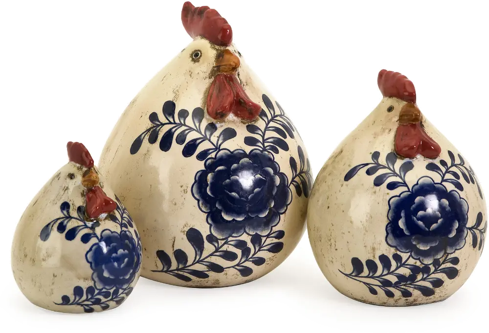11 Inch Scandinavian Ceramic Chicken Sculpture-1