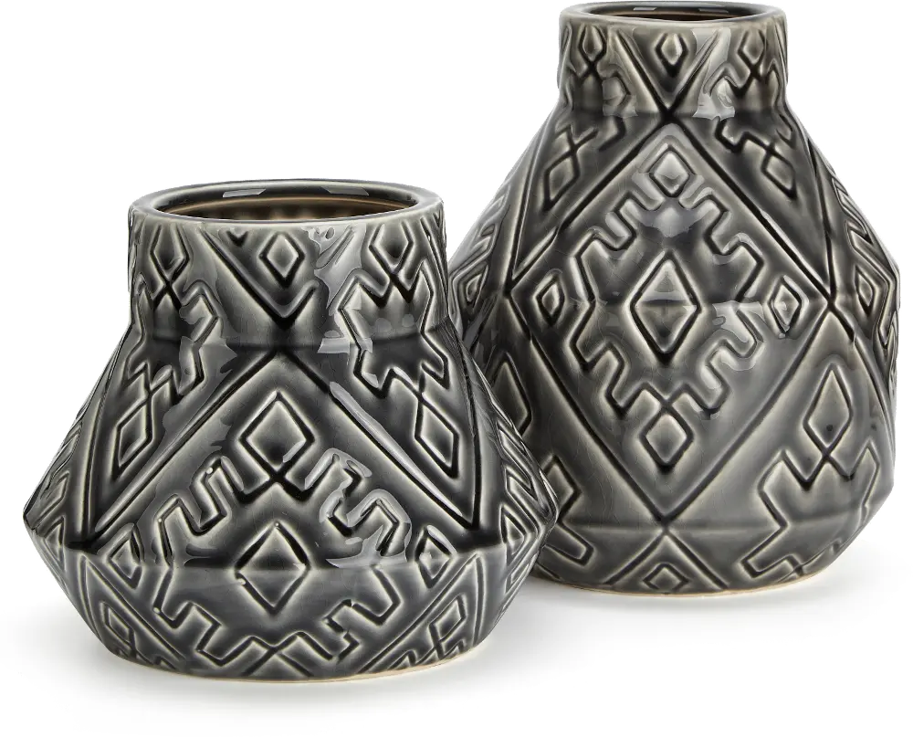 8 Inch Black Ceramic Vase-1