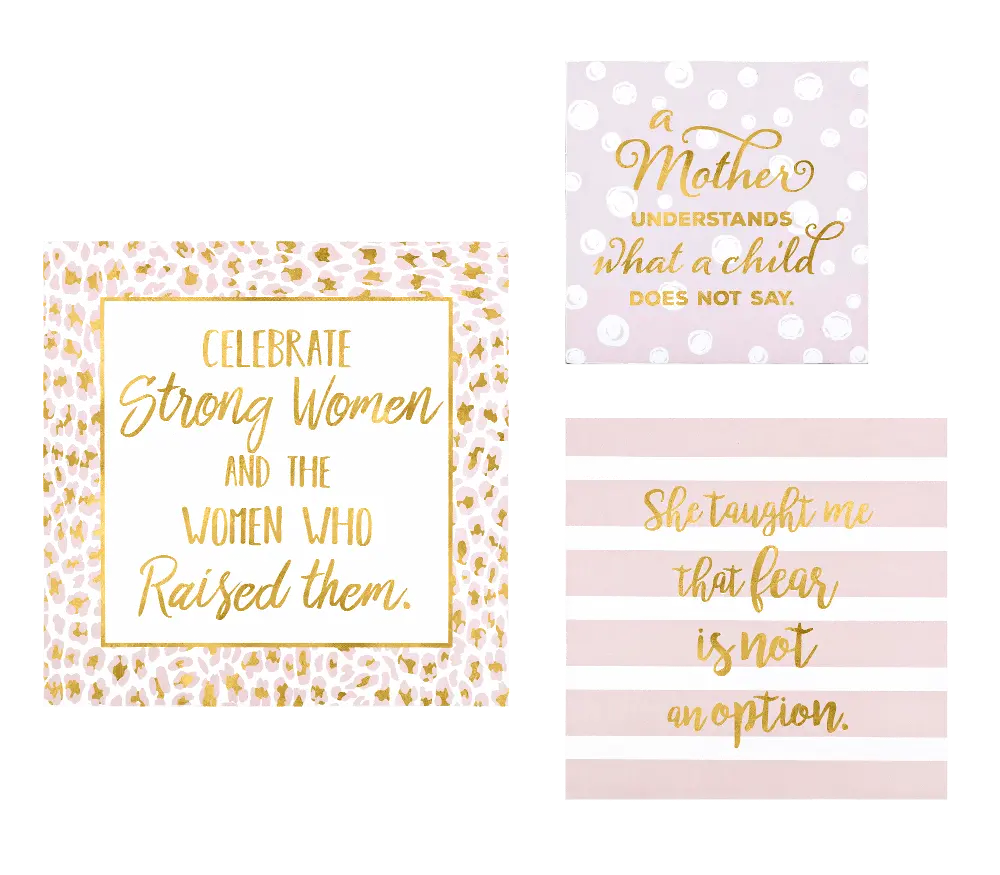 8 Inch Multi Color and Gold Foil Motherhood MDF Wall Block-1