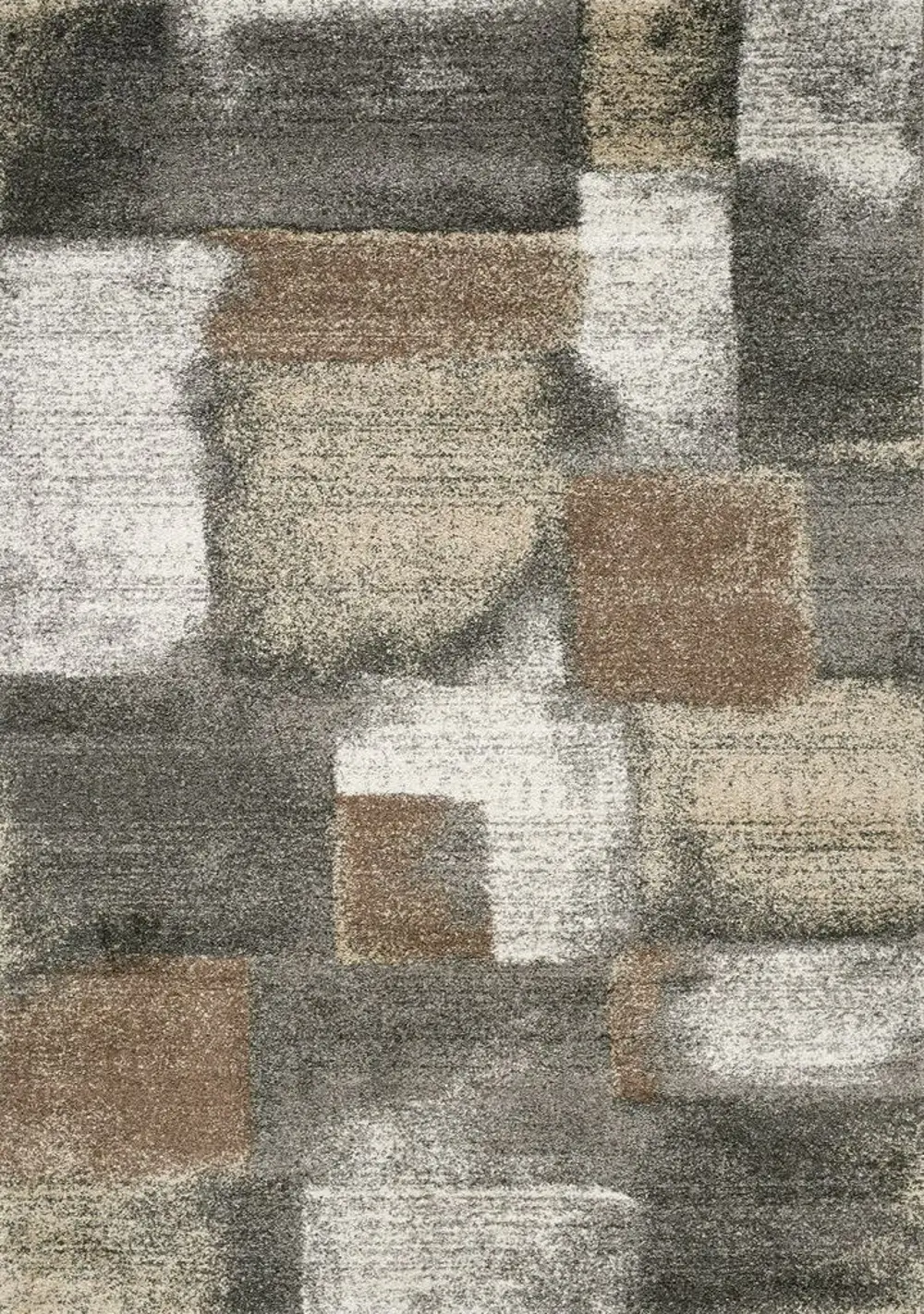 8 x 11 Large Stonework Gray and Brown Area Rug - Breeze-1