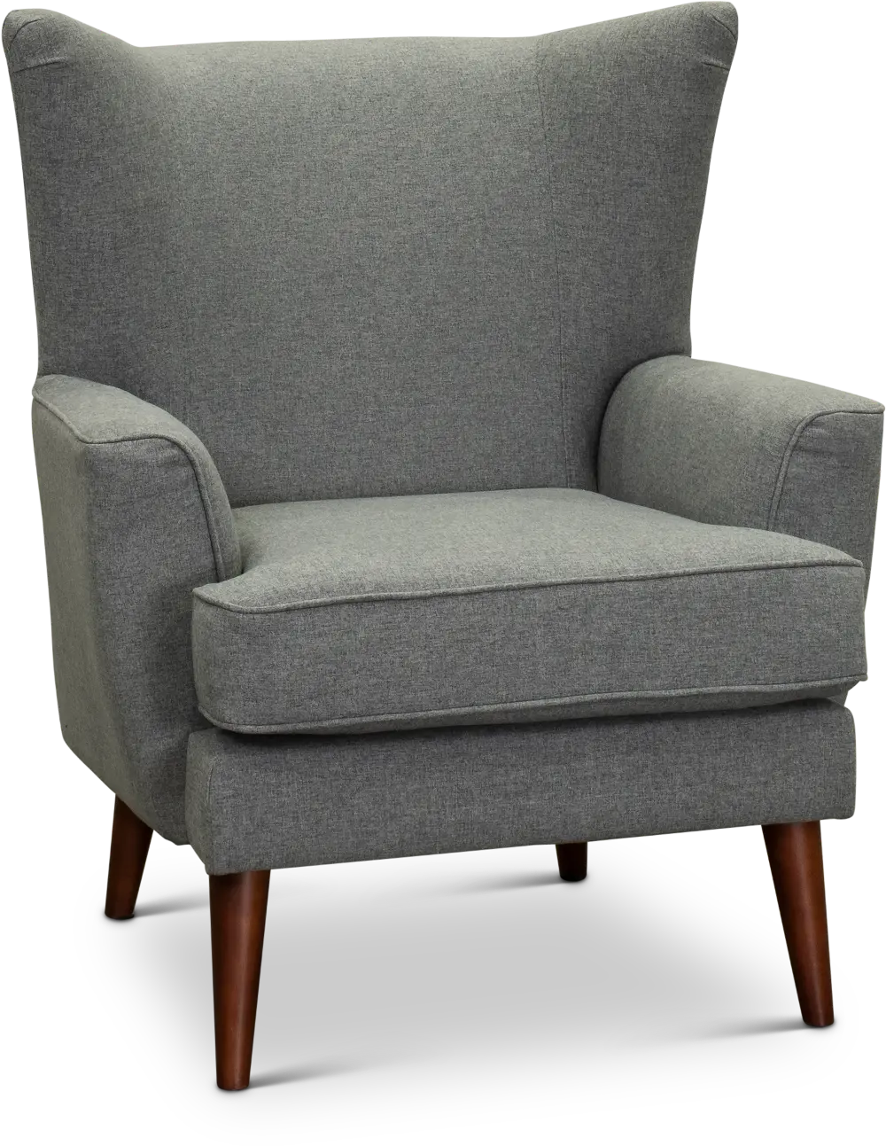 Mid Century Modern Gray Wingback Chair - Avery-1