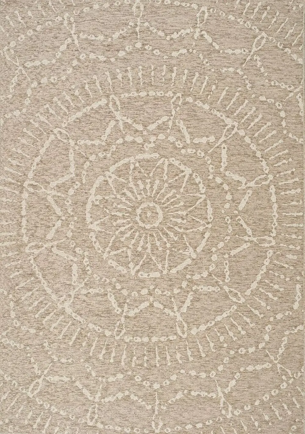 8 x 11 Large Beige and Cream Indoor-Outdoor Area Rug - Vista    -1