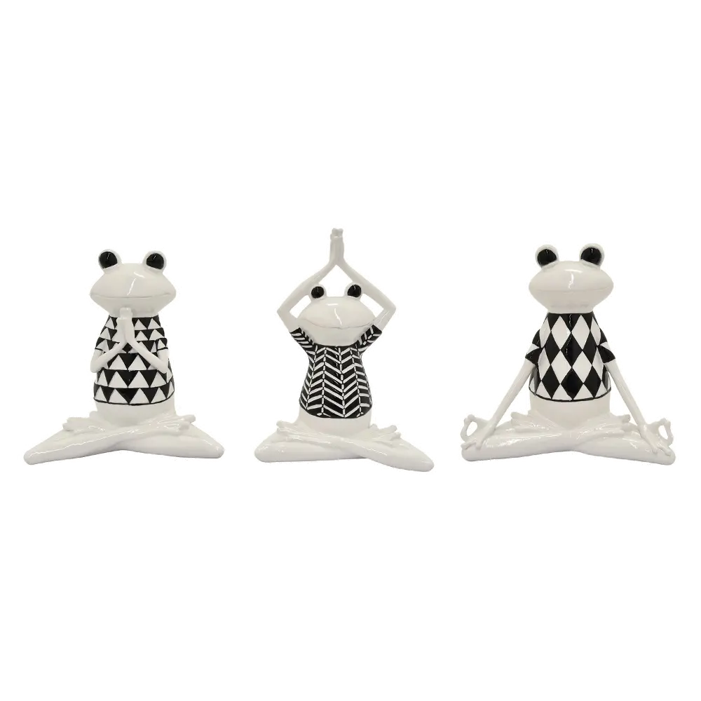 Assorted White and Black Yoga Frog-1