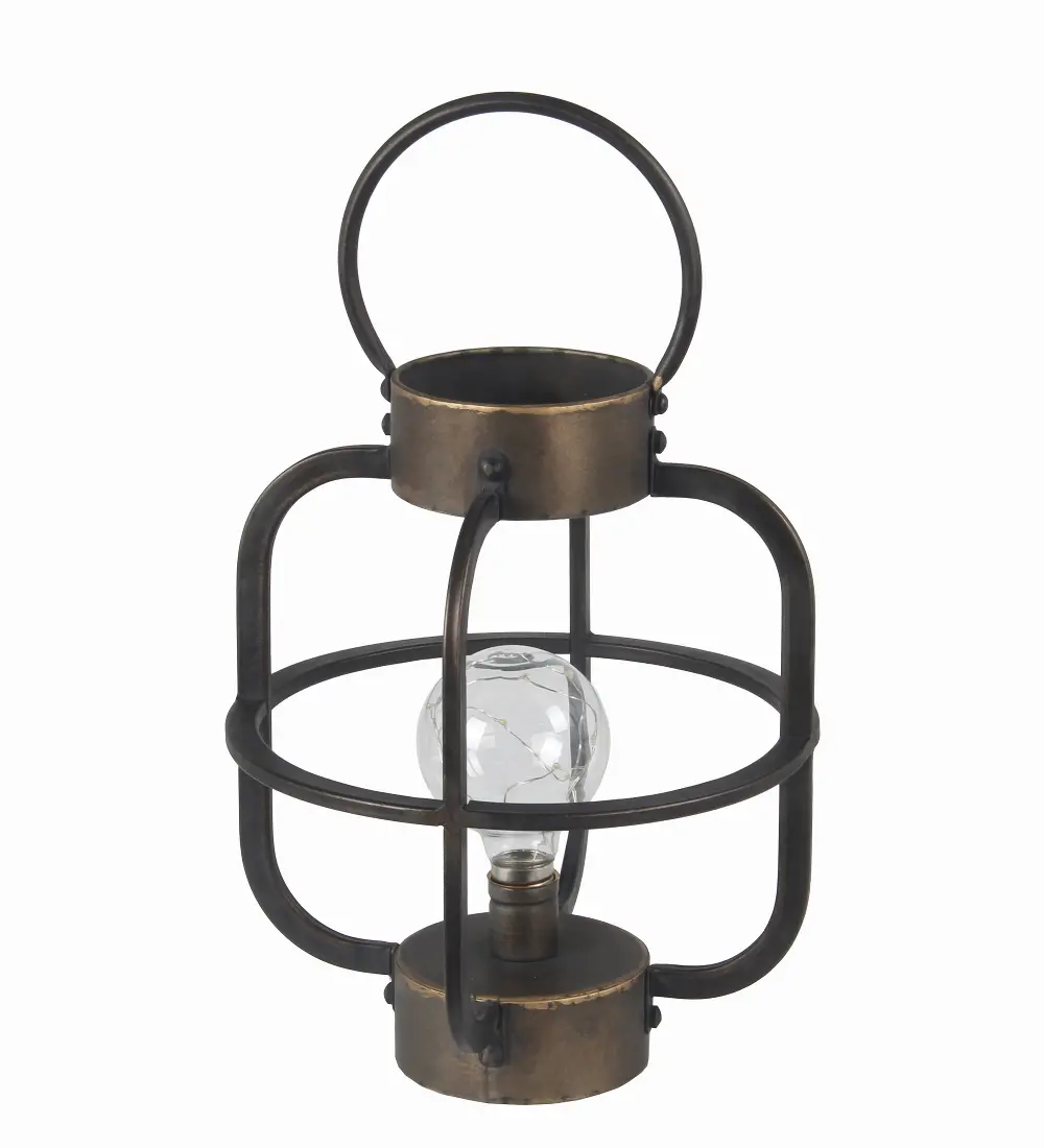 16 Inch Iron Industrial Candle Lantern-1