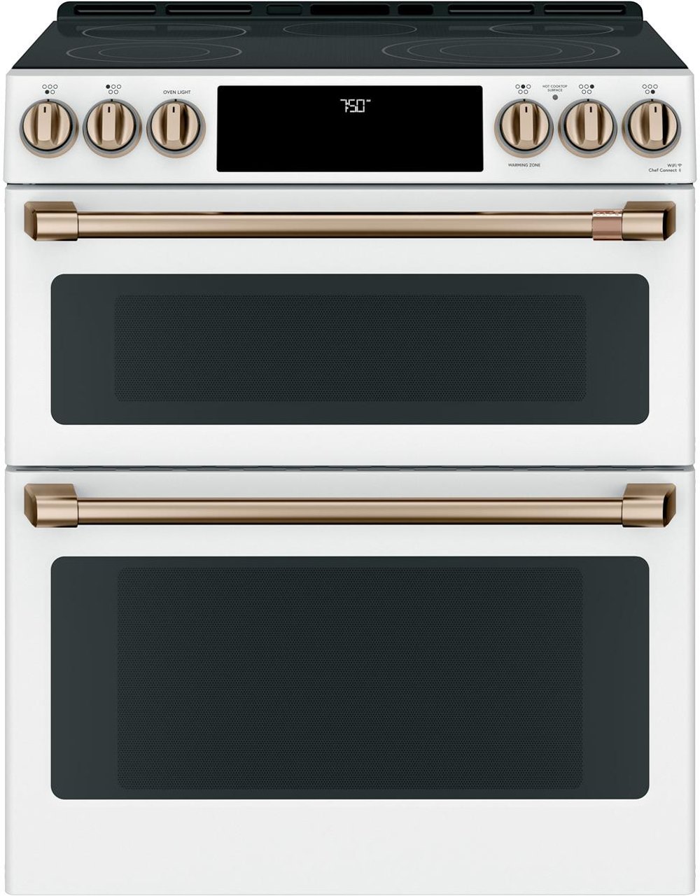 Cafe 6.7 cu ft Double Oven Electric Smart Range - White