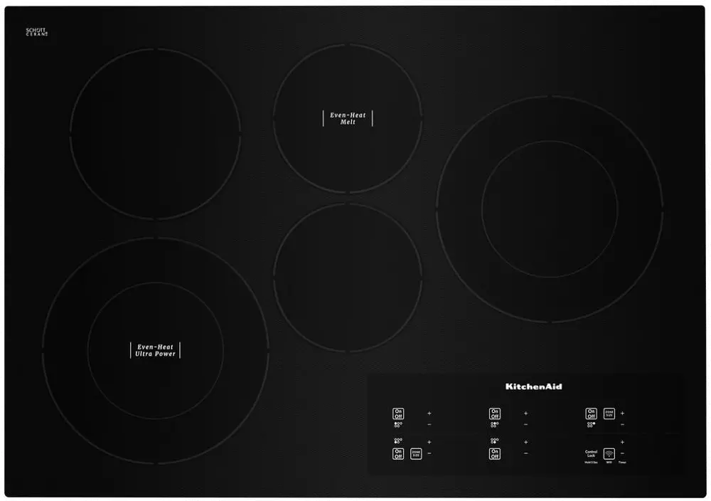 KCES950HBL KitchenAid 30 Inch Smart Smoothtop Electric Cooktop - Black-1