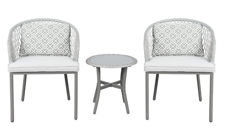 White And Silver 3 Piece Patio Bistro Set Palm Beach Rc Willey 3 Piece Patio Bistro Set Palm Beach