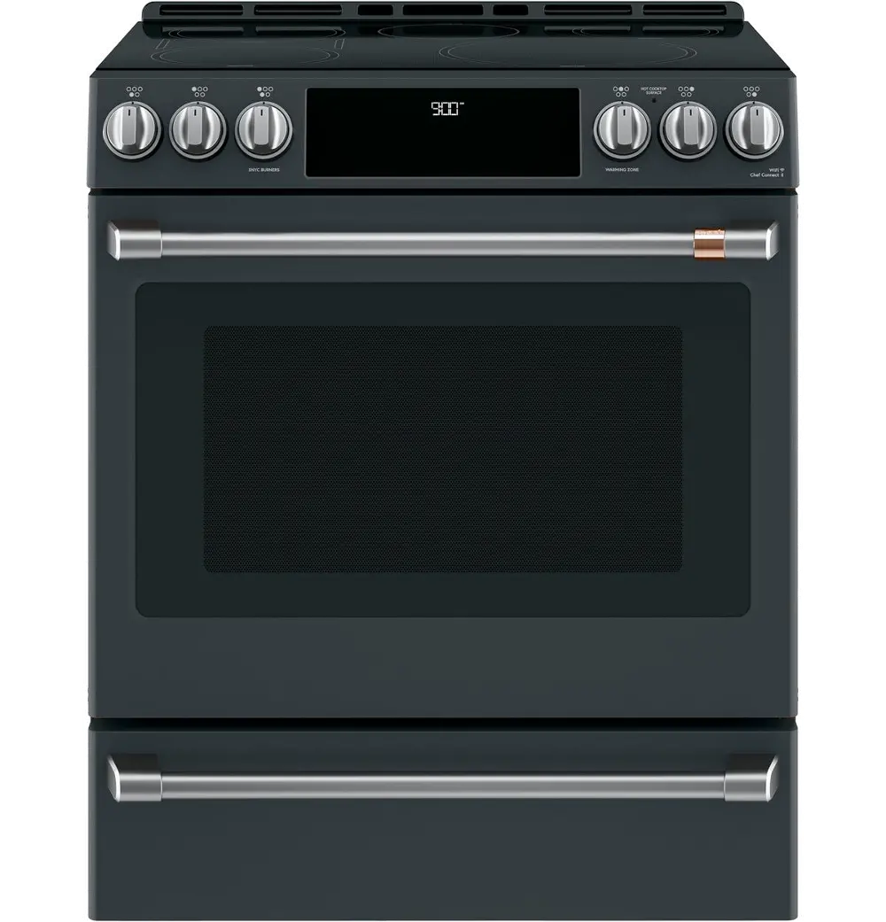 CHS900P3MD1 Cafe Front Control Convection Smart Range with Warming Drawer - Matte Black-1