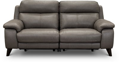 Elephant Gray Leather-Match Power Reclining Sofa - Venice | RC Willey ...