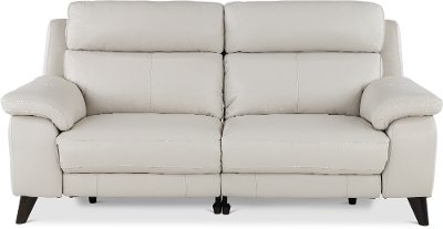 Frost White Leather Match Power Reclining Sofa Venice Rc Willey Frost White Leather Match Power, White Leather Recliner Sofa