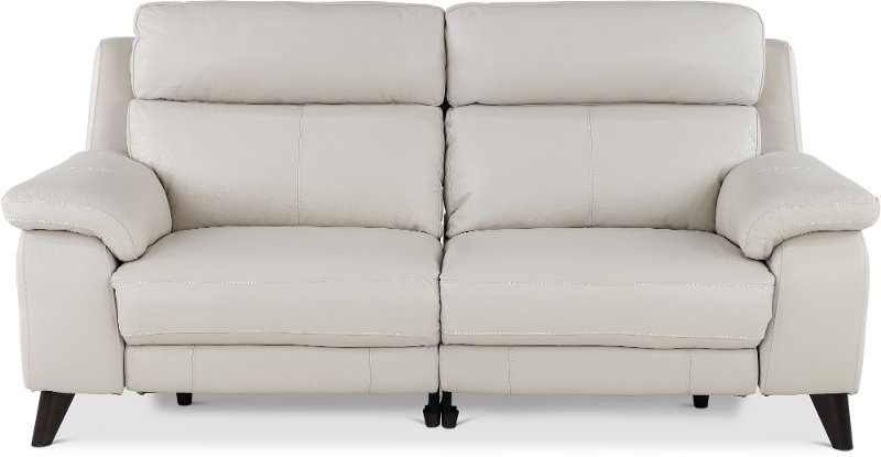 Frost White Leather Match Power, Leather Loveseat And Sofa