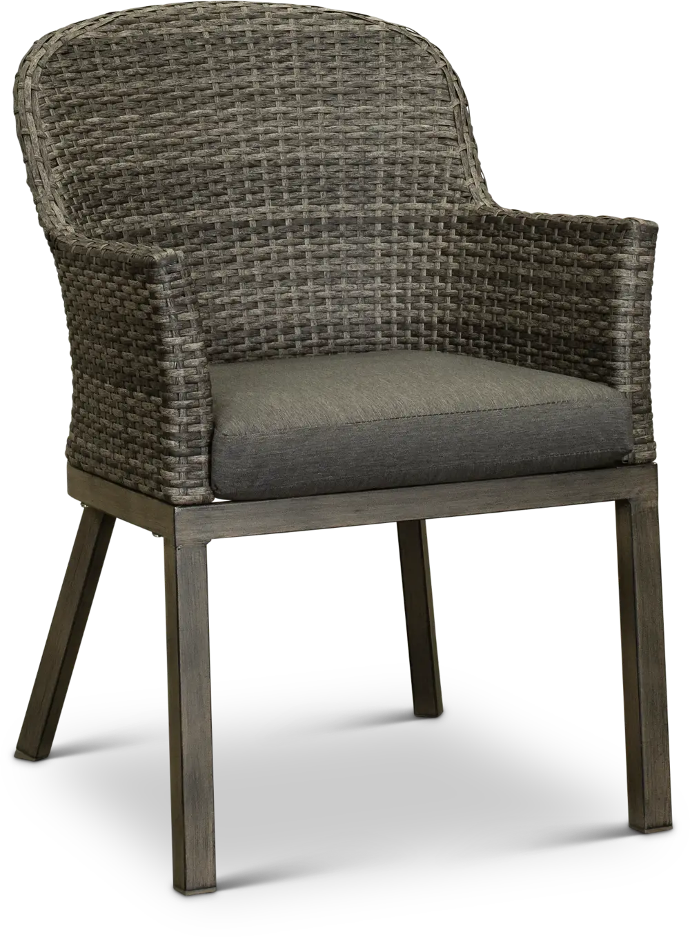 Dark Gray Wicker Patio Dining Chair - Lakeside-1