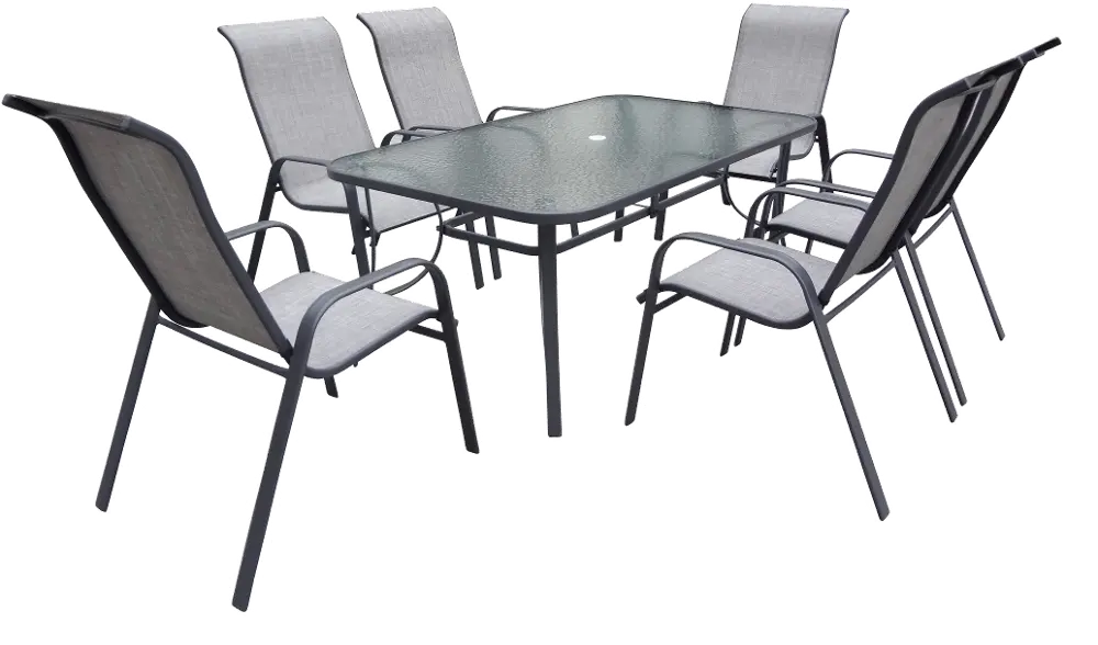 Charcoal Stackable Patio Dining Chair - Mayfield-1