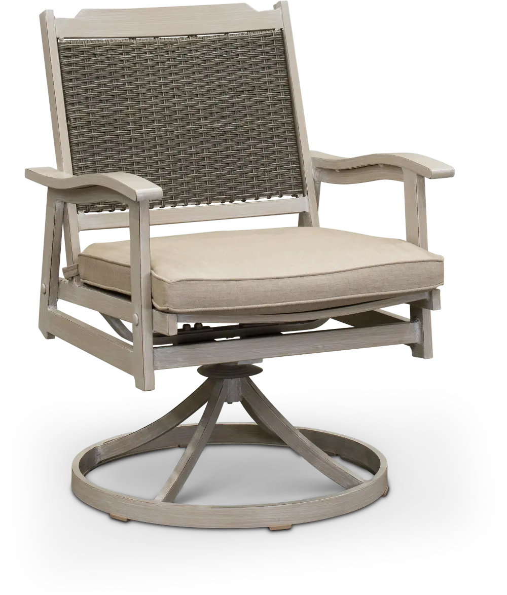 AFV05101P02/SWVCHAIR White Washed Swivel Rocker Patio Chair - Lake House-1
