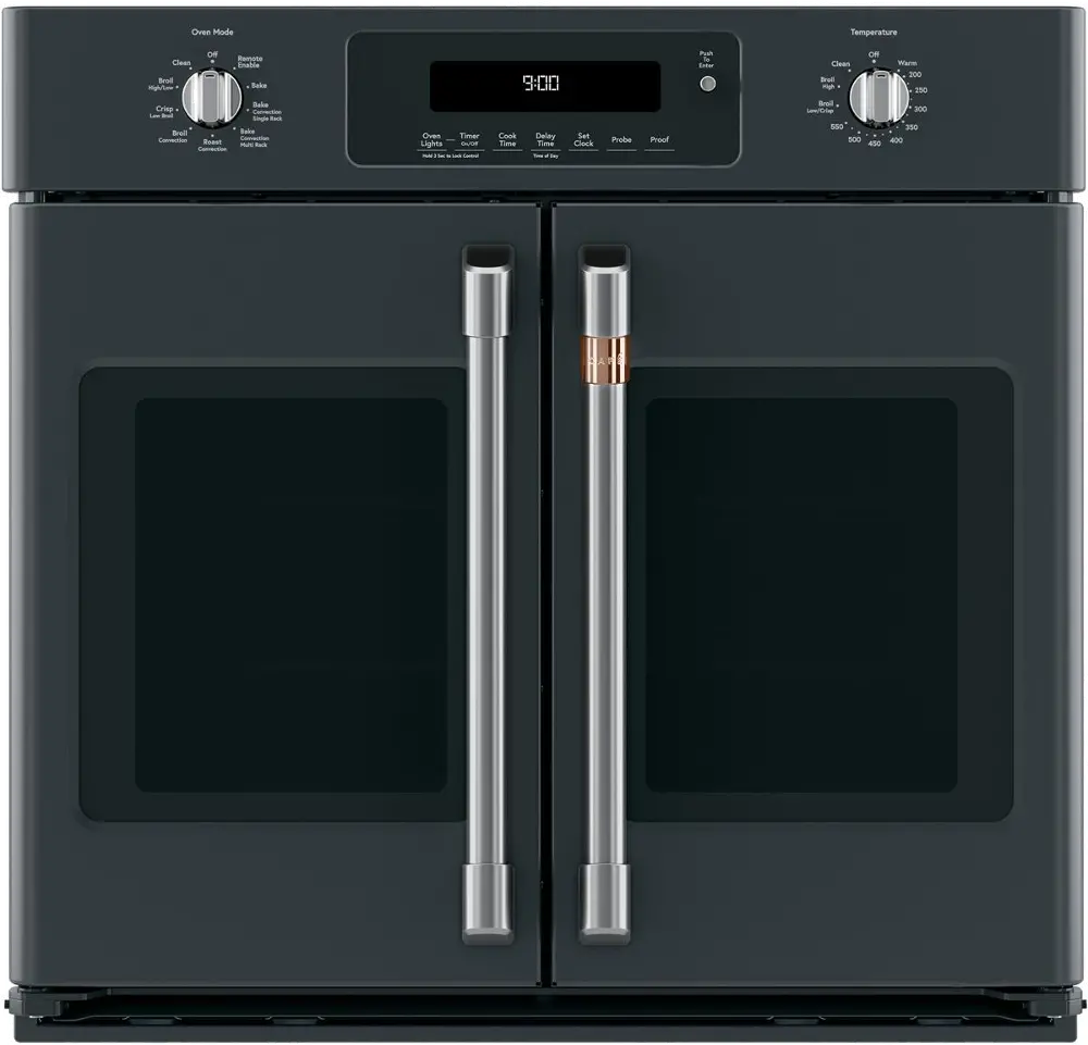 CTS90FP3MD1 Cafe 30 Inch Smart French Door Single Wall Oven - 5.0 cu. ft. Matte Black-1