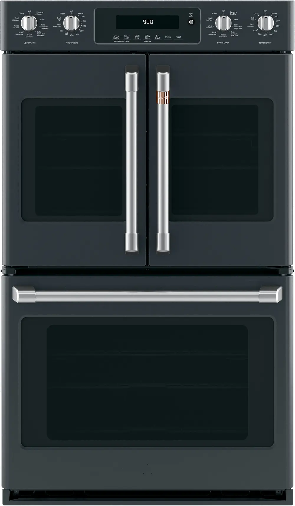 CTD90FP3MD1 Cafe 30 Inch Smart Convection Double Wall Oven with French Door - 10.0 cu. ft. Matte Black-1