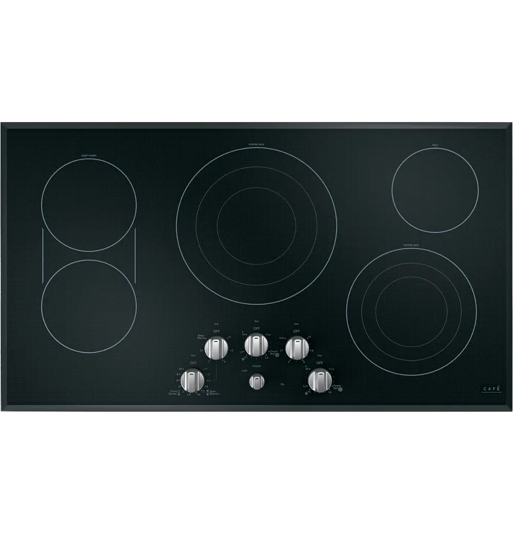 CEP70362MS1 Cafe 36  Built-In Knob Control Electric Cooktop - Black-1