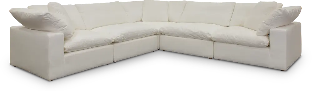 Pearl White 5 Piece Sectional Sofa - Peyton-1