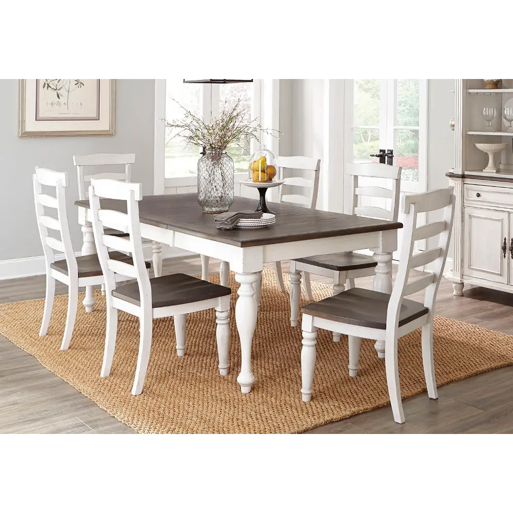 Bourbon County White Two-Tone 5 Piece Dining Room Set-1