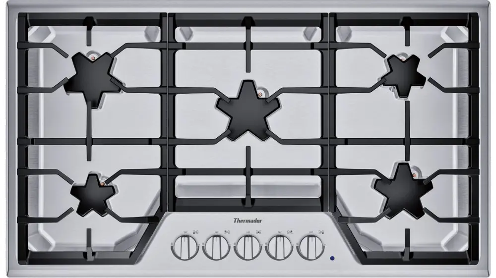 SGS365TS Thermador Masterpiece 36 Inch Gas Cooktop with Continuous Grates - Stainless Steel-1