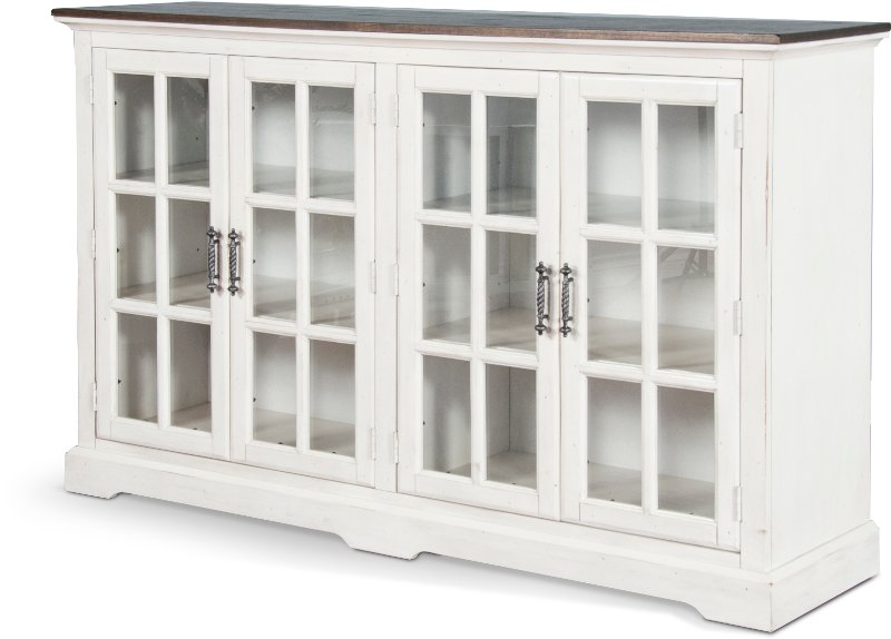 French Country White Two Tone Dining, Dining Room Cabinet White