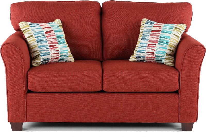 Wall St. Red Loveseat