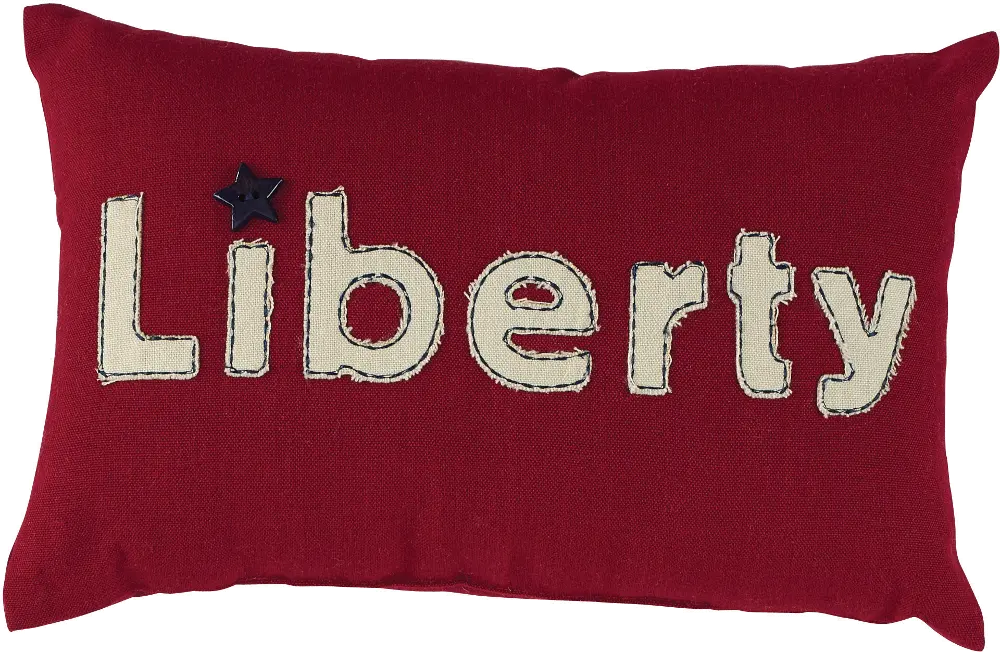 Red, Blue and White Stitched Liberty Rectangle Throw Pillow-1