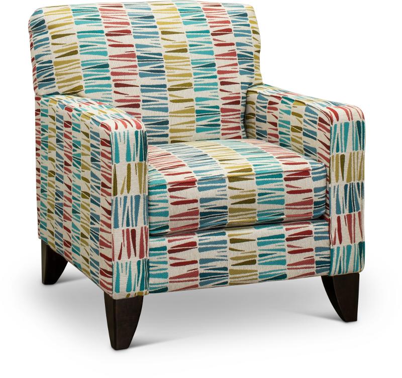 Contemporary Multicolor Accent Chair, Multi Color Accent Chair With Arms