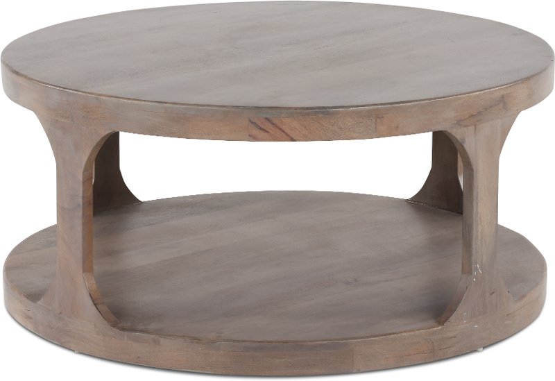 Misty Ash Round Coffee Table Mason, Contemporary Round Wooden Coffee Tables