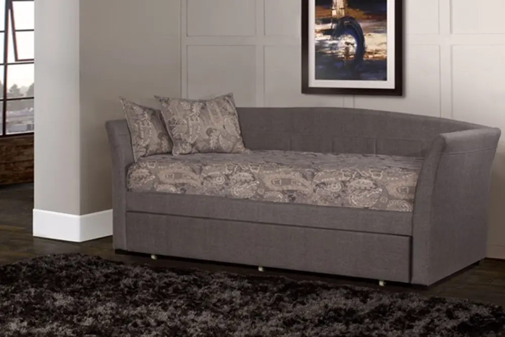 Contemporary Gray Daybed with Trundle - Montgomery-1